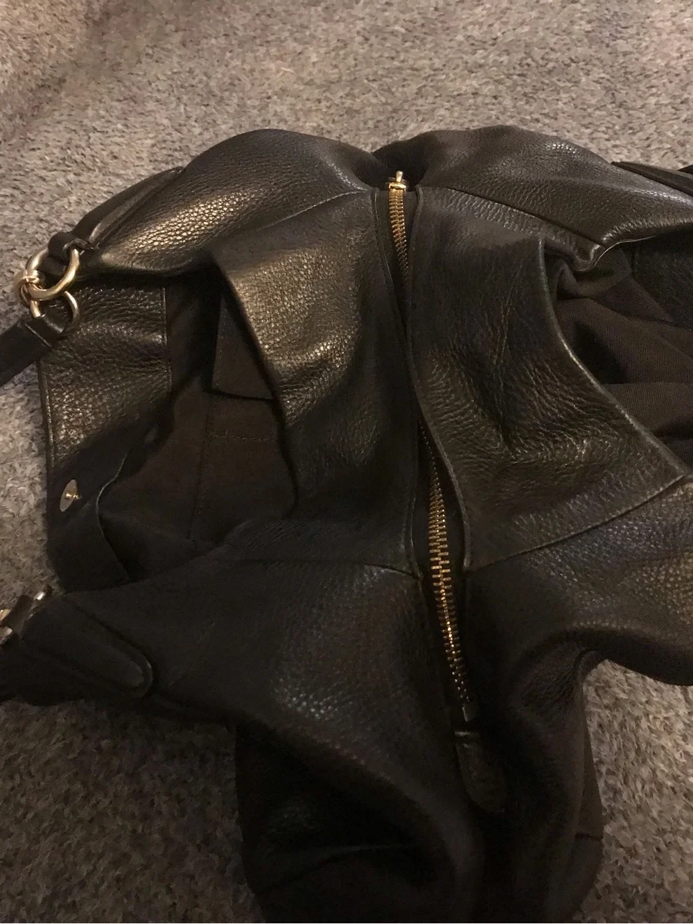 Coach Black Pebbled Leather Madison Phoebe Shoulder Bag Handbag Gold Accents